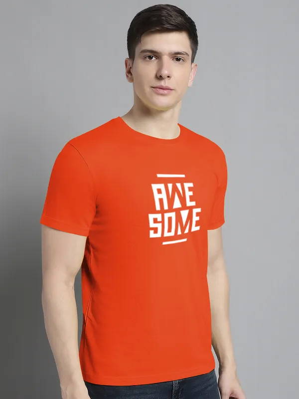 Orange_Cotton_Awesome_Print_Round_Neck_T-Shirt_For_Men