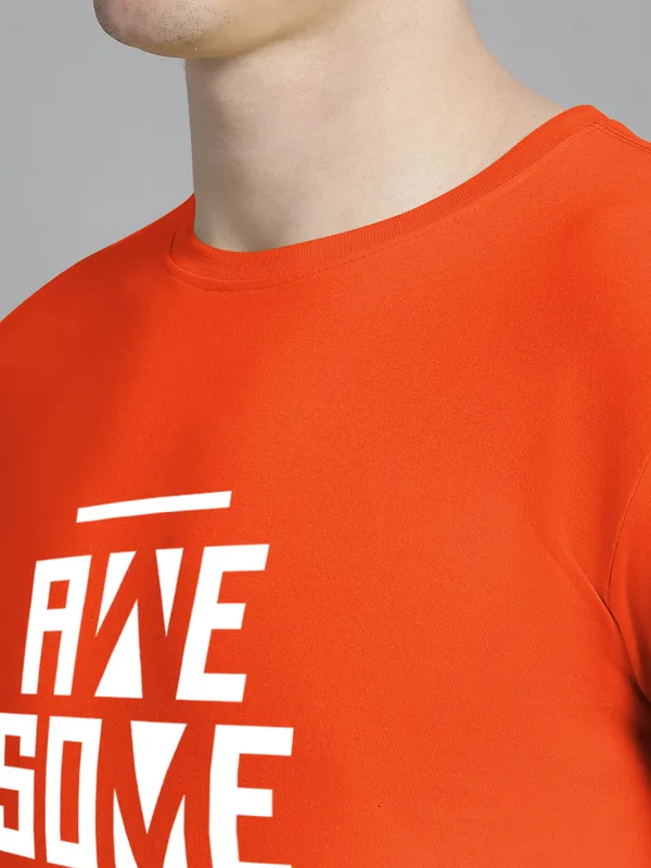 Orange_Cotton_Awesome_Print_Round_Neck_T-Shirt_For_Men