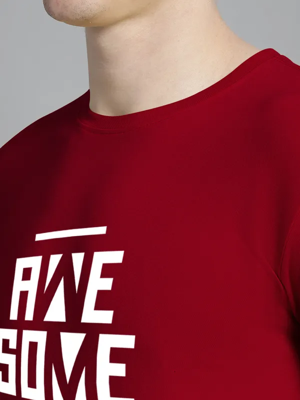 Maroon_Cotton_Awesome_Print_Round_Neck_T-Shirt_For_Men