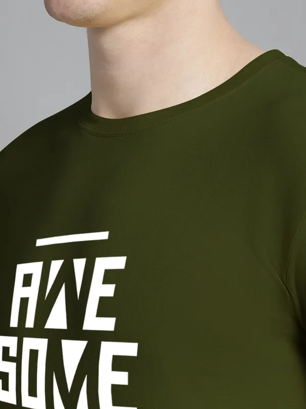 Olive_Green_Cotton_Awesome_Print_Round_Neck_T-Shirt_For_Men