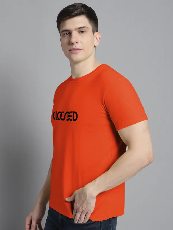 Orange_Cotton_Closed_Print_Round_Neck_T-Shirt_For_Men