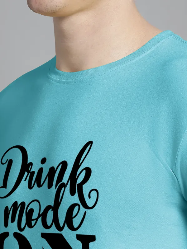 Pack_of_2_Orange_&_Turquoise_Blue_Cotton_Rib_Trimmed_Neckline_Printed_T-Shirt_For_Men
