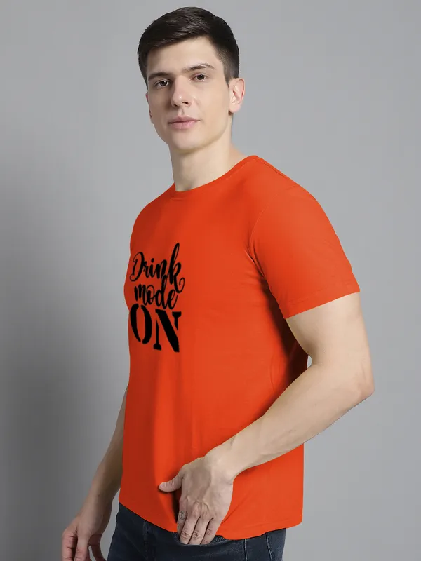 Orange_Cotton_Drink_Mode_On_Print_Round_Neck_T-Shirt_For_Men