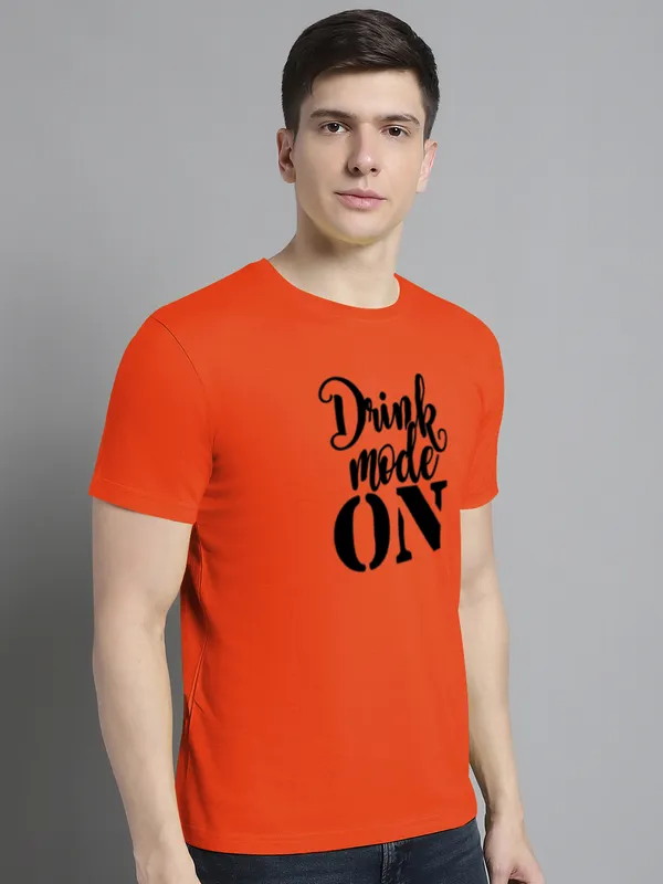 Orange_Cotton_Drink_Mode_On_Print_Round_Neck_T-Shirt_For_Men