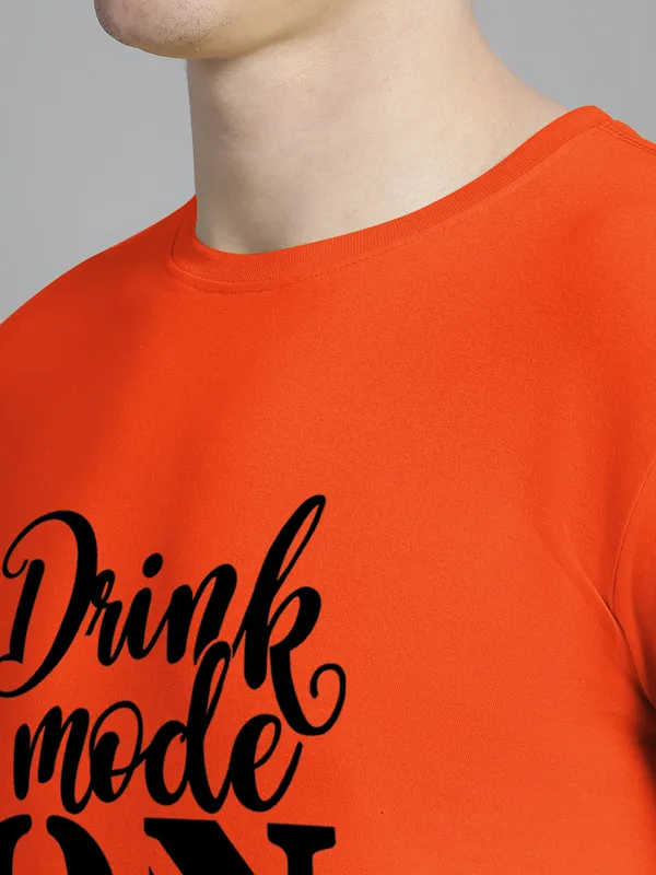 Orange_Cotton_Drink_Mode_On_Print_Round_Neck_T-Shirt_For_Men