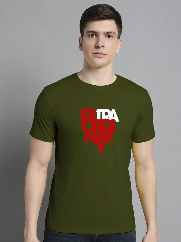 Pack_of_2_Coral_&_Olive_Green_Cotton_Rib_Trimmed_Neckline_Printed_T-Shirt_For_Men