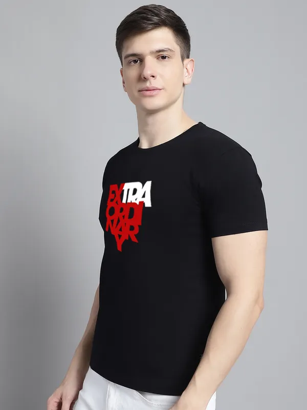 Black_Cotton_Extra_Ordinary_Print_Round_Neck_T-Shirt_For_Men