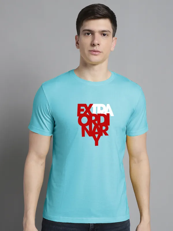 Pack_of_2_Turquoise_Blue_&_Mustard_Cotton_Rib_Trimmed_Neckline_Printed_T-Shirt_For_Men
