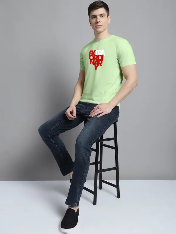 Sea_Green_Cotton_Extra_Ordinary_Print_Round_Neck_T-Shirt_For_Men