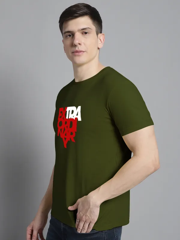 Olive_Green_Cotton_Extra_Ordinary_Print_Round_Neck_T-Shirt_For_Men