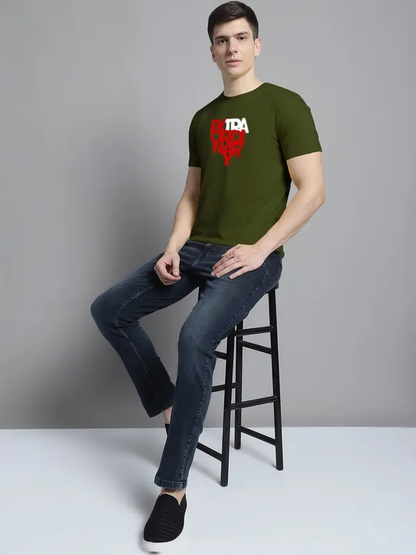 Olive_Green_Cotton_Extra_Ordinary_Print_Round_Neck_T-Shirt_For_Men