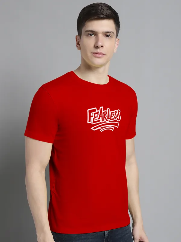 Red_Cotton_Fearless_Print_Round_Neck_T-Shirt_For_Men