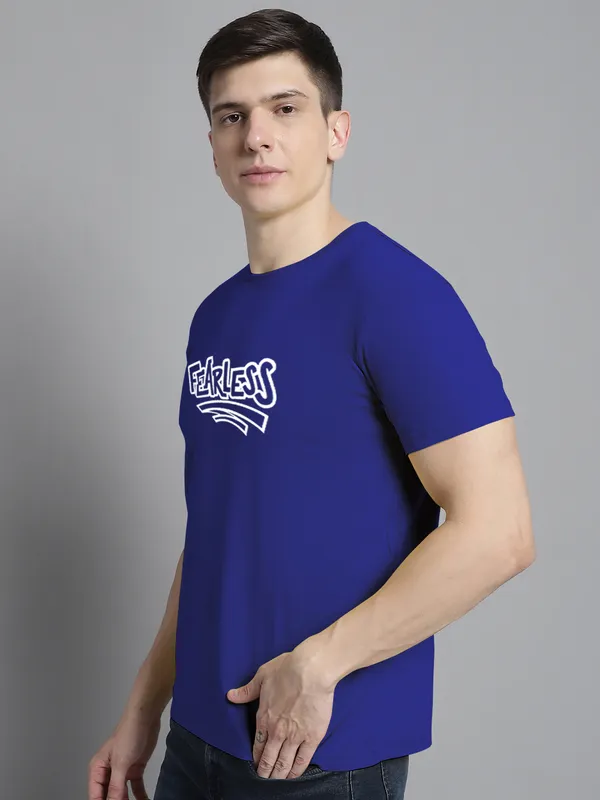 Blue_Cotton_Fearless_Print_Round_Neck_T-Shirt_For_Men