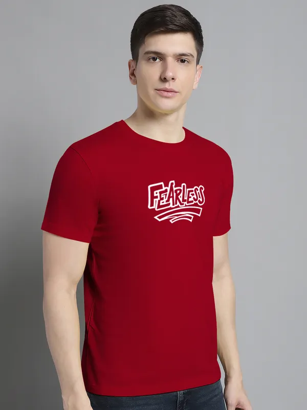Maroon_Cotton_Fearless_Print_Round_Neck_T-Shirt_For_Men