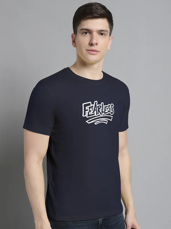 Navy_Blue_Cotton_Fearless_Print_Round_Neck_T-Shirt_For_Men