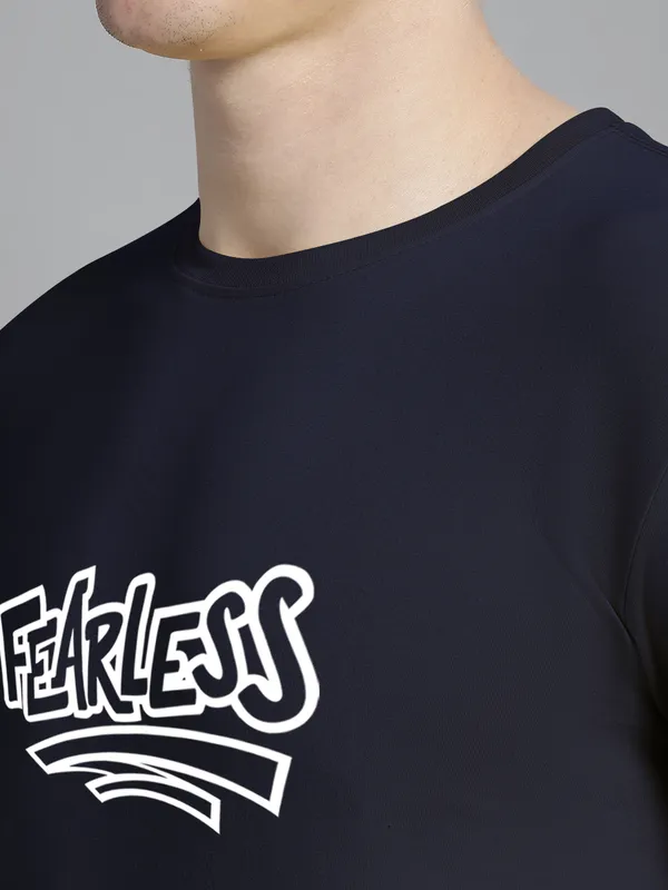 Navy_Blue_Cotton_Fearless_Print_Round_Neck_T-Shirt_For_Men