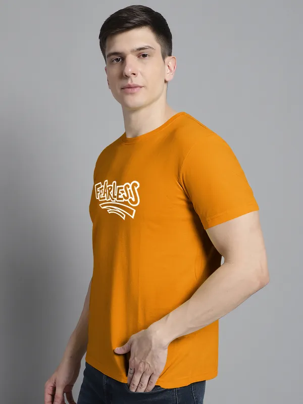 Mustard_Cotton_Fearless_Print_Round_Neck_T-Shirt_For_Men