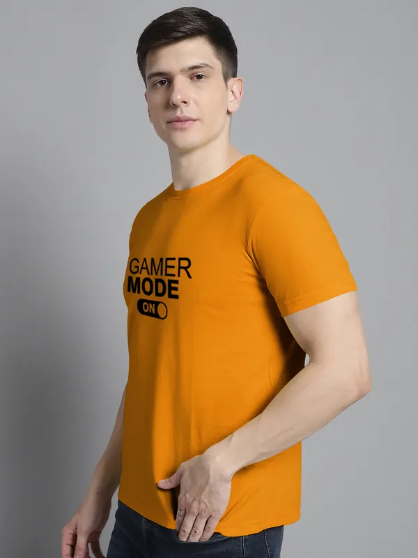 Mustard_Cotton_Gamer_Mode_On_Print_Round_Neck_T-Shirt_For_Men