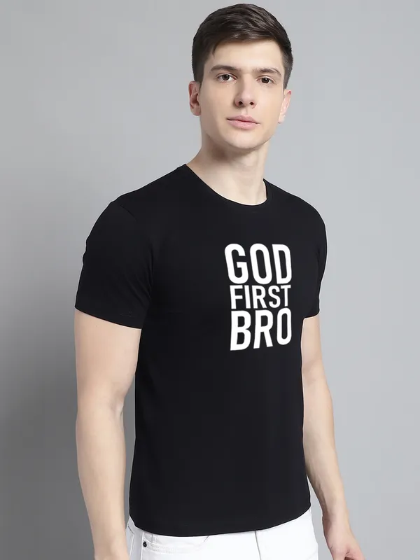 Black_Cotton_God_First_Bro_Print_Round_Neck_T-Shirt_For_Men