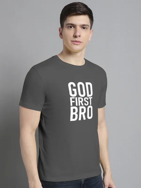 Grey_Cotton_God_First_Bro_Print_Round_Neck_T-Shirt_For_Men