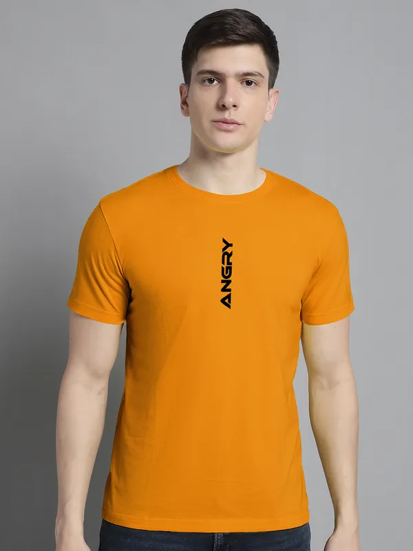 Pack_of_2_Navy_Blue_&_Mustard_Cotton_Rib_Trimmed_Neckline_Printed_T-Shirt_For_Men