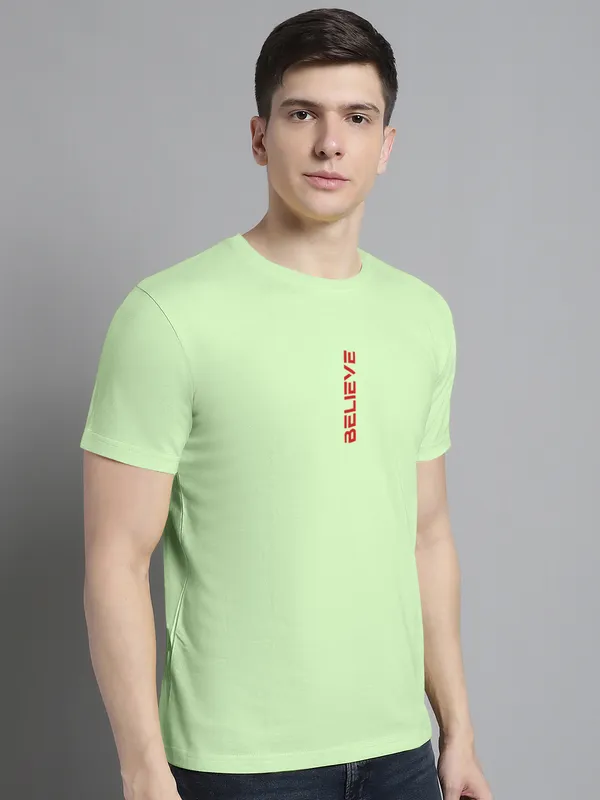 Sea_Green_Cotton_Believe_Print_Round_Neck_T-Shirt_For_Men