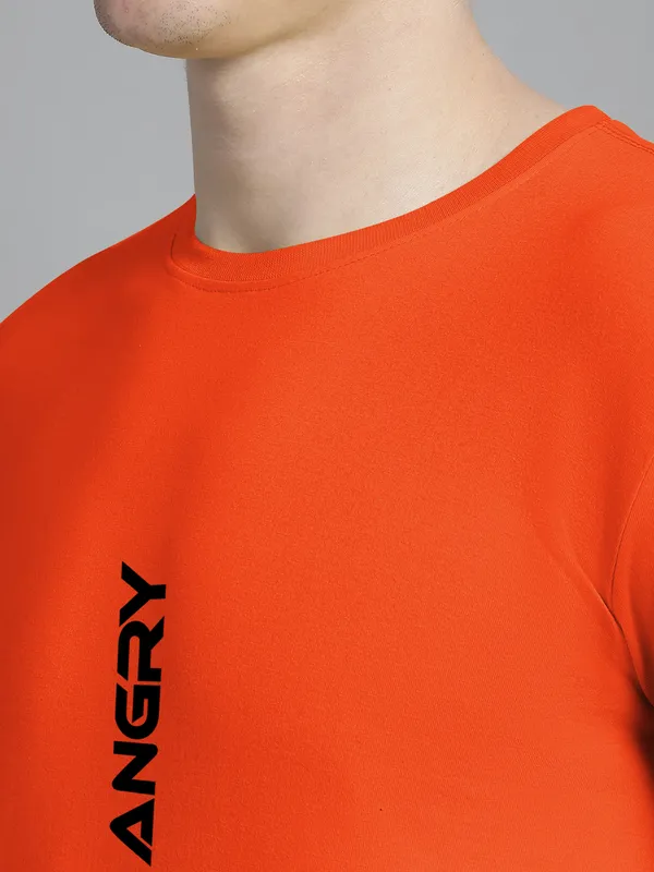 Orange_Cotton_Angry_Print_Round_Neck_T-Shirt_For_Men