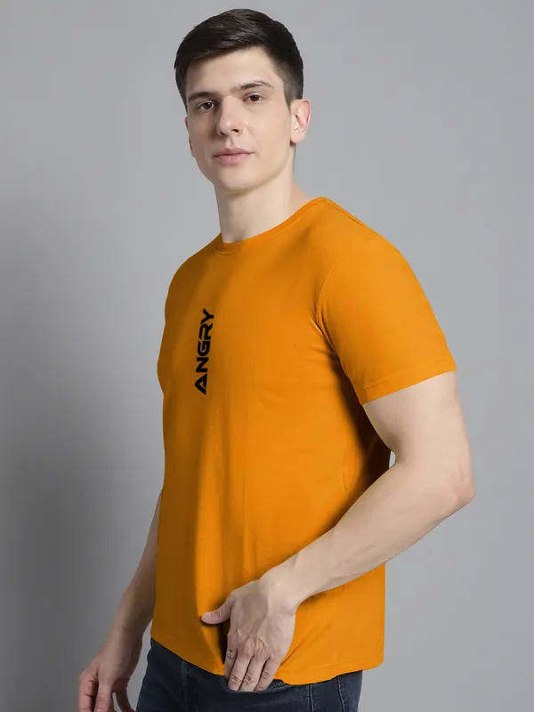 Mustard_Cotton_Angry_Print_Round_Neck_T-Shirt_For_Men