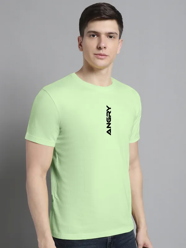Sea_Green_Cotton_Angry_Print_Round_Neck_T-Shirt_For_Men