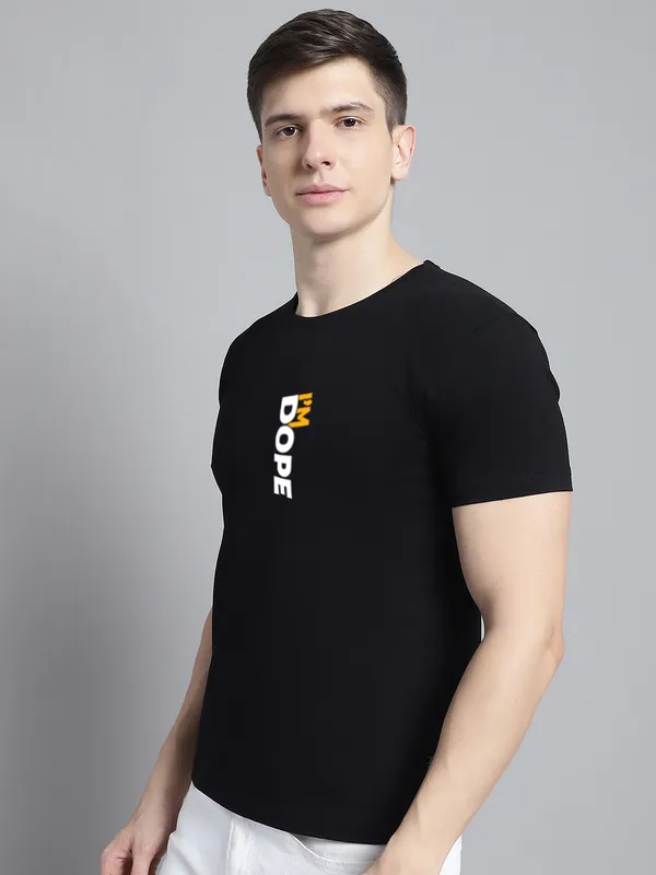 Black_Cotton_I'M_Dope_Print_Round_Neck_T-Shirt_For_Men