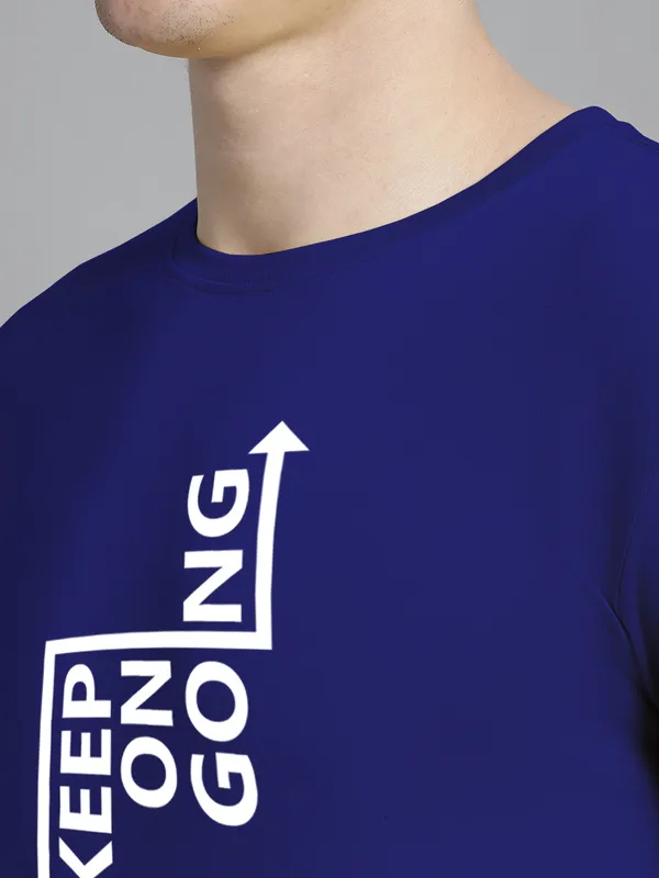 Blue_Cotton_Keep_On_Going_Print_Round_Neck_T-Shirt_For_Men