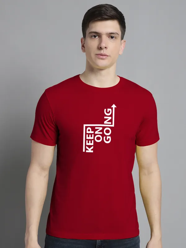 Pack_of_2_Maroon_&_Turquoise_Blue_Cotton_Rib_Trimmed_Neckline_Printed_T-Shirt_For_Men