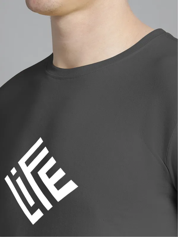 Grey_Cotton_Life_Print_Round_Neck_T-Shirt_For_Men