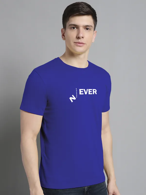 Blue_Cotton_Never_Print_Round_Neck_T-Shirt_For_Men