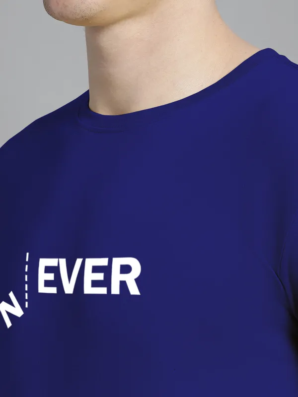 Blue_Cotton_Never_Print_Round_Neck_T-Shirt_For_Men