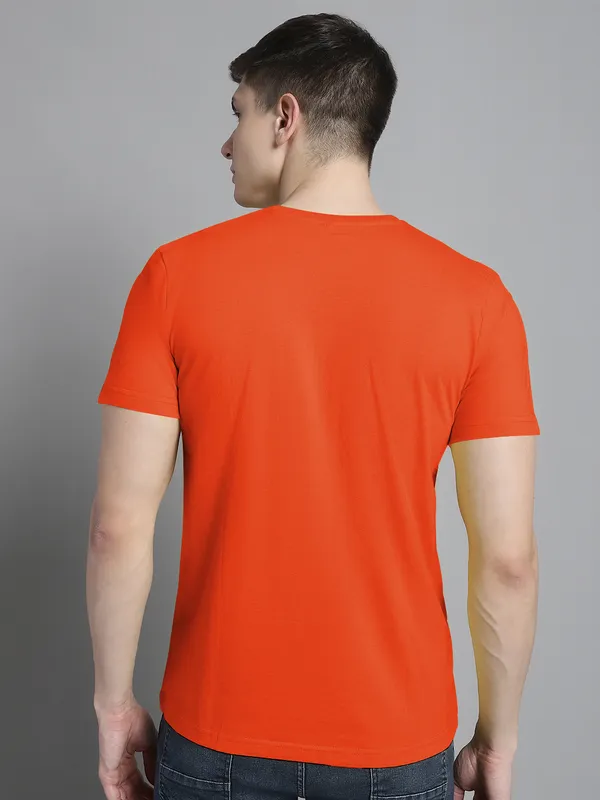 Orange_Cotton_Never_Print_Round_Neck_T-Shirt_For_Men