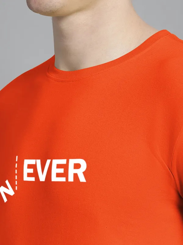 Orange_Cotton_Never_Print_Round_Neck_T-Shirt_For_Men