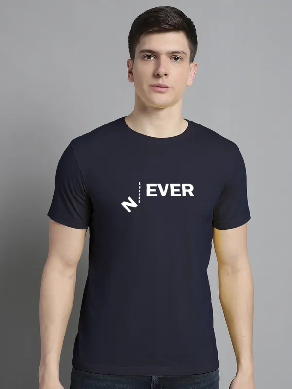 Pack_of_2_Navy_Blue_&_Grey_Cotton_Rib_Trimmed_Neckline_Printed_T-Shirt_For_Men