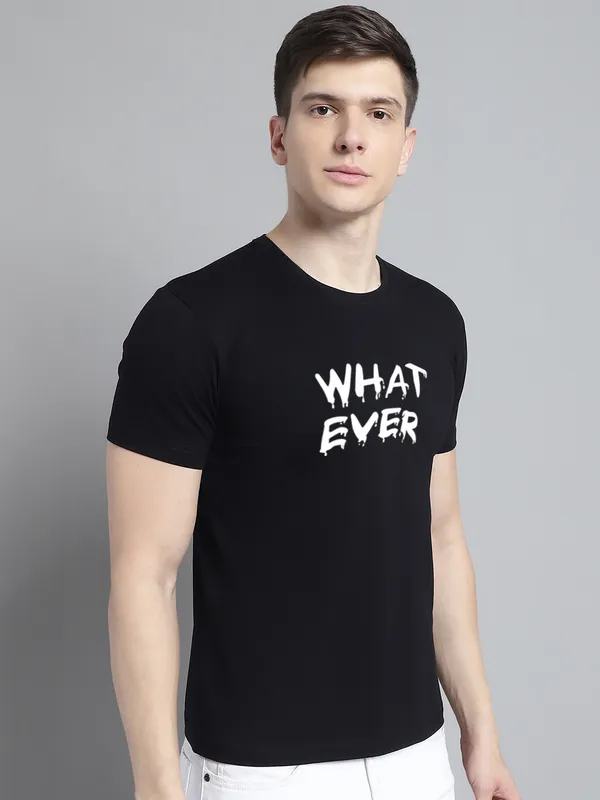 Black_Cotton_What_Ever_Print_Round_Neck_T-Shirt_For_Men