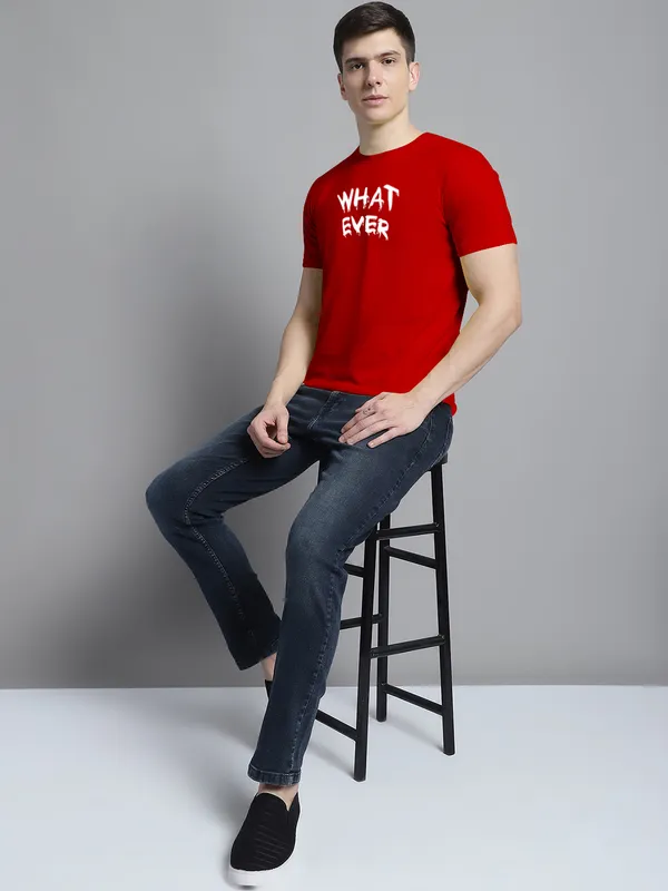 Red_Cotton_What_Ever_Print_Round_Neck_T-Shirt_For_Men