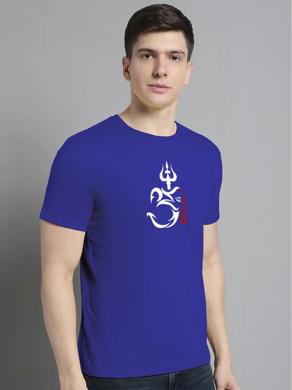 Blue_Cotton_Om_Print_Round_Neck_T-Shirt_For_Men