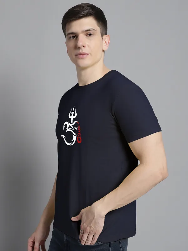 Navy_Blue_Cotton_Om_Print_Round_Neck_T-Shirt_For_Men