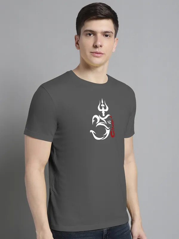 Grey_Cotton_Om_Print_Round_Neck_T-Shirt_For_Men