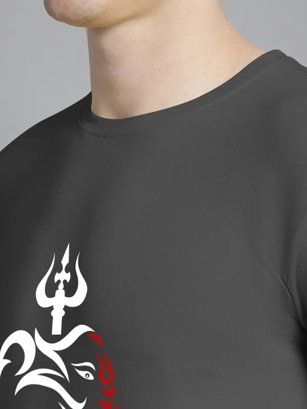 Grey_Cotton_Om_Print_Round_Neck_T-Shirt_For_Men