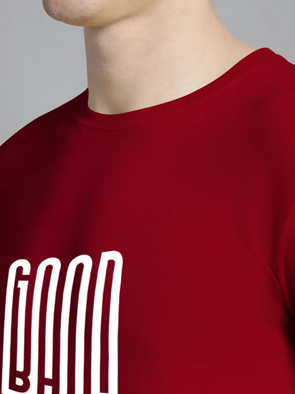 Maroon_Cotton_Good_Bad_Print_Round_Neck_T-Shirt_For_Men