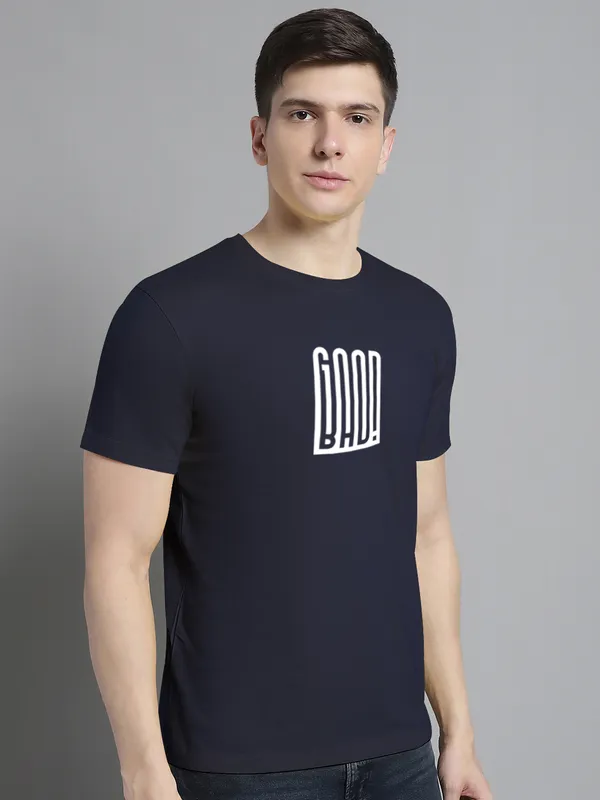 Navy_Blue_Cotton_Good_Bad_Print_Round_Neck_T-Shirt_For_Men