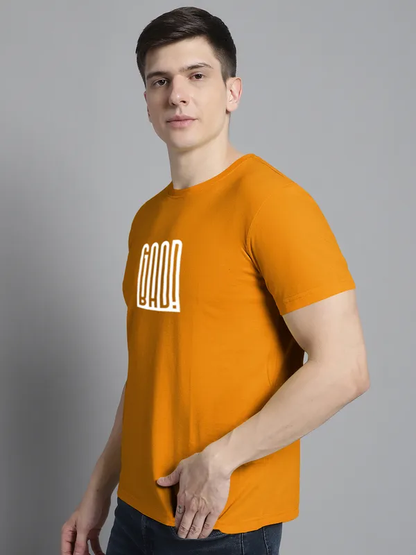Mustard_Cotton_Good_Bad_Print_Round_Neck_T-Shirt_For_Men