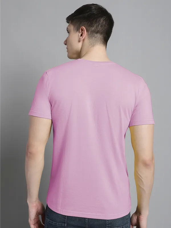 Purple_Cotton_Born_To_Be_Real_Print_Round_Neck_T-Shirt_For_Men