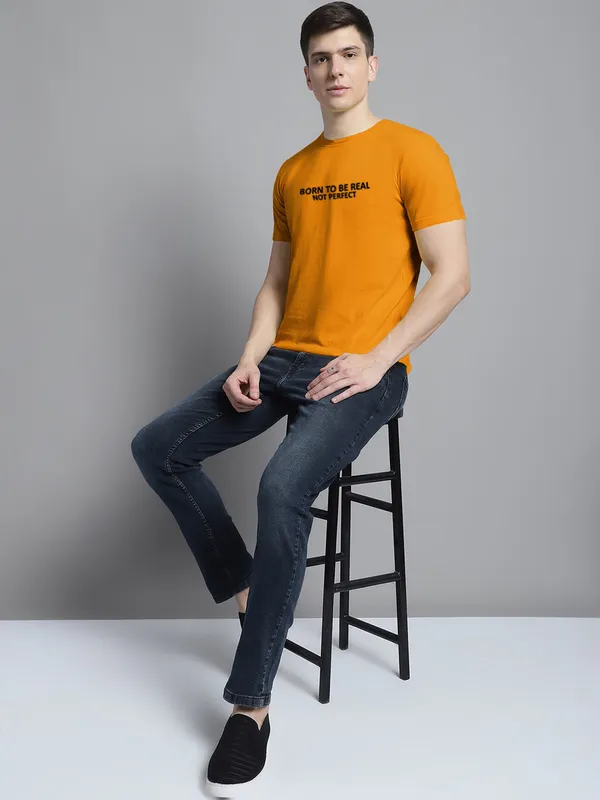 Mustard_Cotton_Born_To_Be_Real_Print_Round_Neck_T-Shirt_For_Men