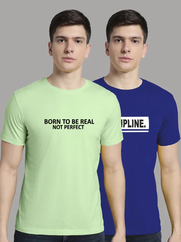 Pack_of_2_Sea_Green_&_Blue_Cotton_Rib_Trimmed_Neckline_Printed_T-Shirt_For_Men